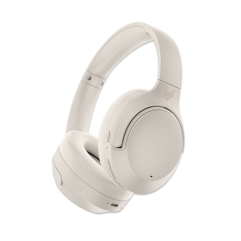 Casque audio Bluetooth 5.3 noise cancelling (ANC) - Melovibe - crème - AUDEEO