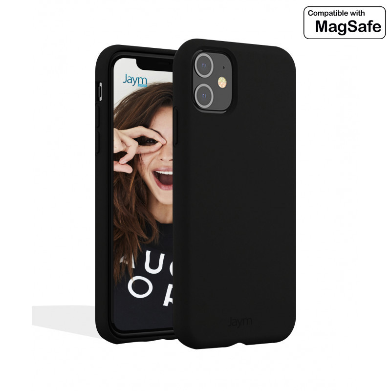 Etui premium z silikonu i mikrofibry z obsługą MagSafe do Apple iPhone 12 Pro Max czarny - JAYM® Classic® 5